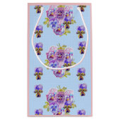 Shabby Chic Blue Dot Ditsy Blume Blumenbeutel Kleine Geschenktüte (Rückseite)