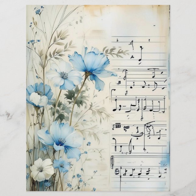 Shabby Chic Blue Floral Scrapbook (Vorderseite)