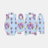 Shabby Chic Blue Gingham Pansy Wedding Floral Cake Geschenkschachtel (Ungefaltet)