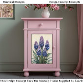 Shabby Chic Blue Lila Hyacinth DA3 Decoupage Seidenpapier