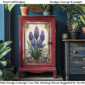 Shabby Chic Blue Lila Hyacinth DA3 Decoupage Seidenpapier