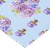 Shabby Chic Blue Pansy Floral Ditsy Tableclout Tischdecke (Schrägansicht)