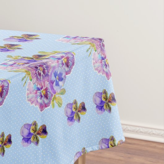 Shabby Chic Blue Pansy Floral Ditsy Tableclout Tischdecke (Beispiel)