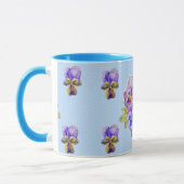 Shabby Chic Blue Pansy Floral Polka Dot Tasse (Links)