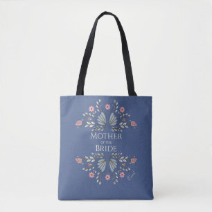 Shabby Chic Blue Pink Blume Mutter der Braut Tasche