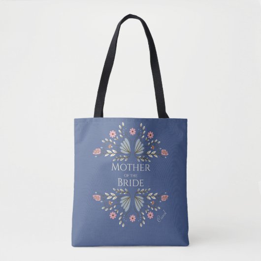 Shabby Chic Blue Pink Blume Mutter der Braut Tasche (Vorderseite)