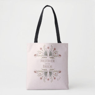 Shabby Chic Blue Pink Blume Mutter der Braut Tasche