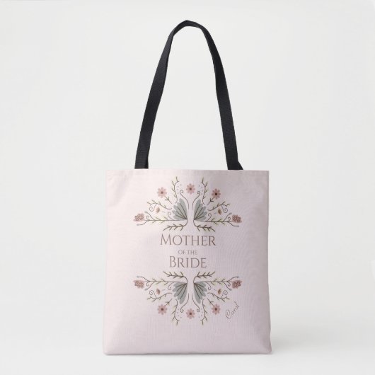 Shabby Chic Blue Pink Blume Mutter der Braut Tasche (Vorderseite)