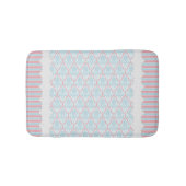 Shabby Chic Blue & Pink Damask Badematte (Vorderseite)