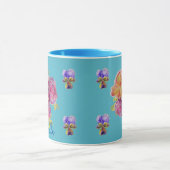 Shabby Chic Blue Rose Floral Viola Blume Tasse (Zentrum)
