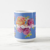 Shabby Chic Blue Rose Rose und Violetten Blumenstr Kaffeetasse (Mittel)