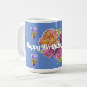 Shabby Chic Blue Rose Rose und Violetten Blumenstr Kaffeetasse (Vorderseite Links)