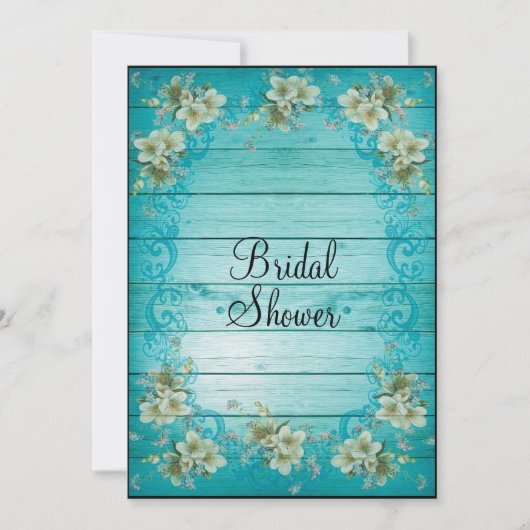 Shabby Chic Blume Brautparty Einladung (Vorderseite)