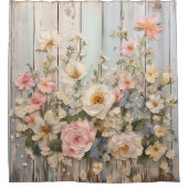 Shabby Chic Blume Duschvorhang (Vorderseite)