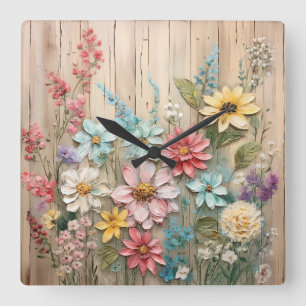 Shabby Chic-Blume Uhr
