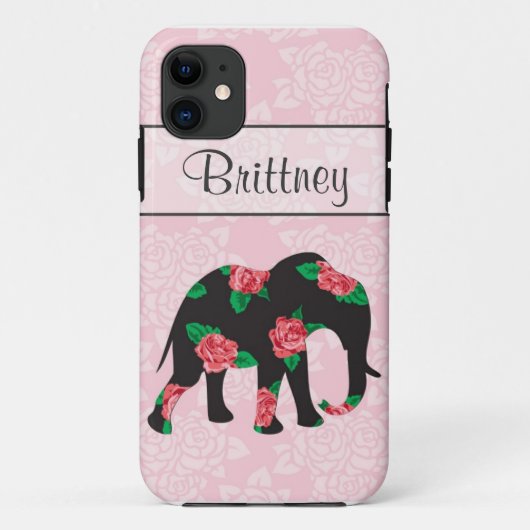 Shabby Chic Blumen Elefant iPhone 5 Hülle (Rückseite)