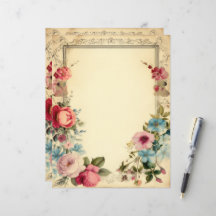 Shabby Chic Blumen-Schmuck-Journal-Papeterie