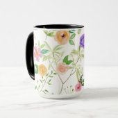 Shabby Chic Blumen Tasse (Vorderseite Links)