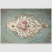 Shabby Chic Blumendemask Gemusterter Hintergrund Seidenpapier (Vorderseite)