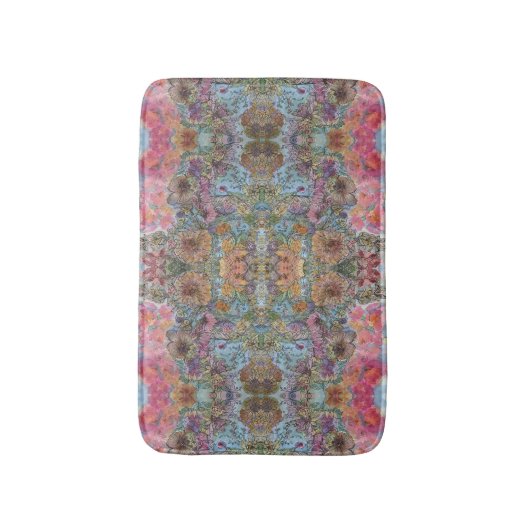 Shabby Chic Blumengarten Aquarellbilder Badematte (Vorderseite Vertikal)