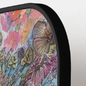 Shabby Chic Blumengarten Aquarellbilder Pickleball Schläger (Linke Seite)