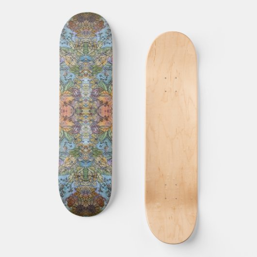 Shabby Chic Blumengarten Aquarellbilder Skateboard (Vorderseite)
