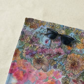 Shabby Chic Blumengarten Aquarellbilder Strandtuch (Beispiel)