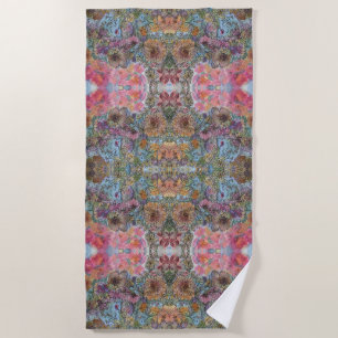 Shabby Chic Blumengarten Aquarellmalerei  Strandtuch