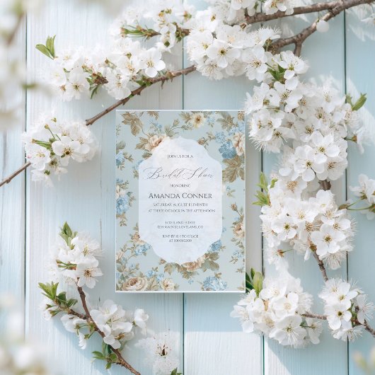 Shabby Chic Blumengestelle Brautparty Einladung