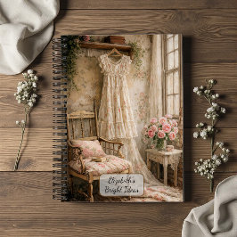 Shabby-Chic-Blumenkleid Notizblock
