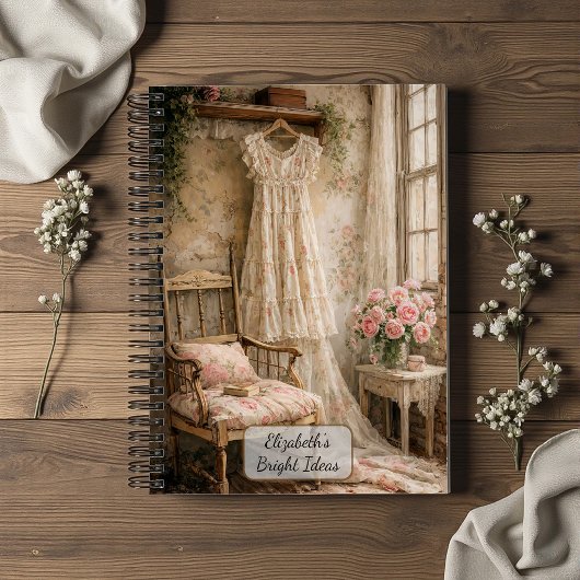 Shabby-Chic-Blumenkleid Notizblock