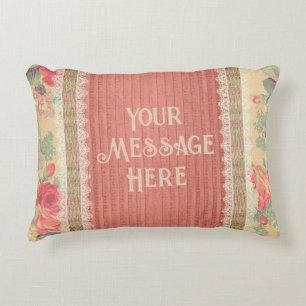 Shabby Chic Blumenkohl mit Rose Dekokissen