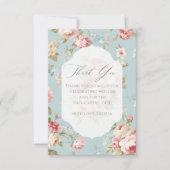 Shabby Chic Blumenmuster Dankeskarte (Vorderseite)
