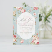 Shabby Chic Blumenmuster Dankeskarte (Stehend Vorderseite)
