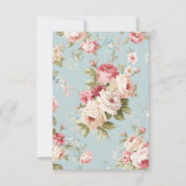 Shabby Chic Blumenmuster Dankeskarte (Rückseite)