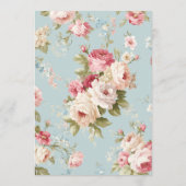 Shabby Chic Blumenmuster Menükarte (Rückseite)