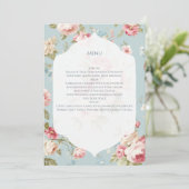 Shabby Chic Blumenmuster Menükarte (Stehend Vorderseite)