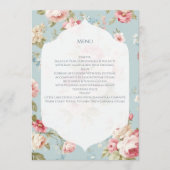 Shabby Chic Blumenmuster Menükarte (Vorderseite)