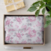 Shabby Chic, Blumenmuster, rosa, blassfarbene Rose Seidenpapier (Geschenk)
