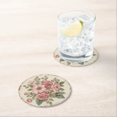 Shabby Chic Blumenmuster Runder Pappuntersetzer (Vor Ort)