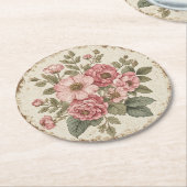 Shabby Chic Blumenmuster Runder Pappuntersetzer (Angewinkelt)