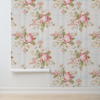 Shabby-Chic-Blumenmuster Tapete