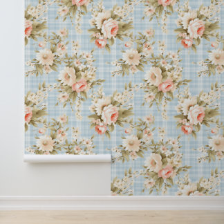 Shabby-Chic-Blumenmuster Tapete