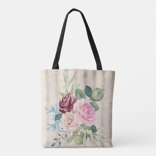 Shabby Chic Blumenname Tasche (Rückseite)