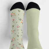 Shabby Chic Blumenpastel Grüne, ungerade Socken (Oben)
