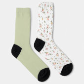 Shabby Chic Blumenpastel Grüne, ungerade Socken (Rechts)