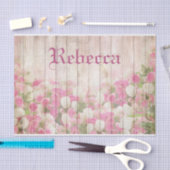 Shabby Chic-BlumenRosen auf hölzernem Seidenpapier (Handwerk)
