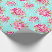 Shabby Chic-BlumenRosen Geschenkpapier (Ecke)