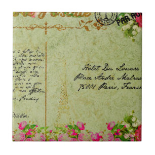 Shabby Chic,blumig,Rosen,vintage,ländlich rustikal Fliese