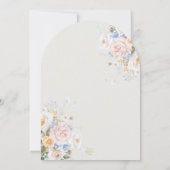 Shabby Chic Blush Blue White Floral Blume Hochzeit Einladung (Rückseite)